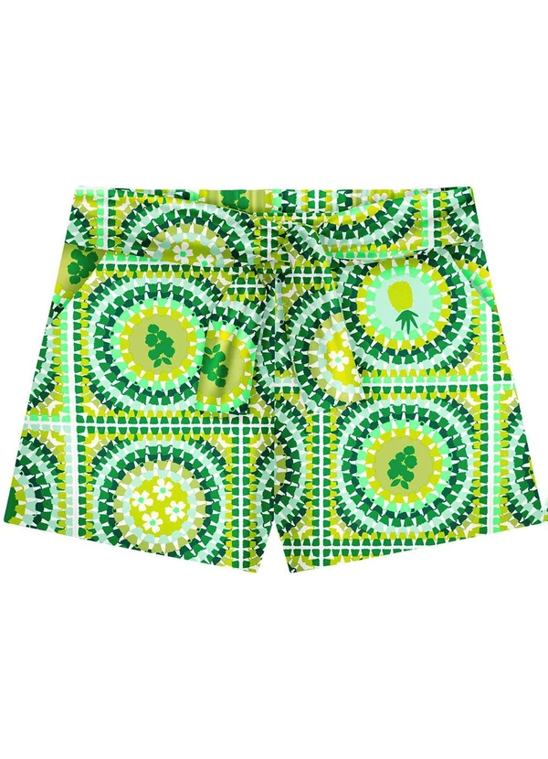 Nanai - Short Infantil Menina Geométrico Verde