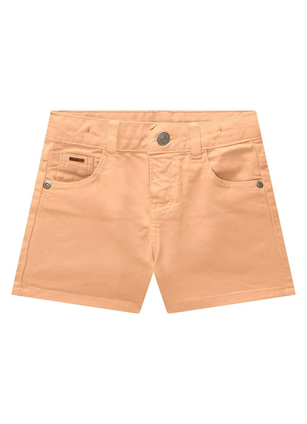 Milon - Short Infantil Menina Jeans Laranja