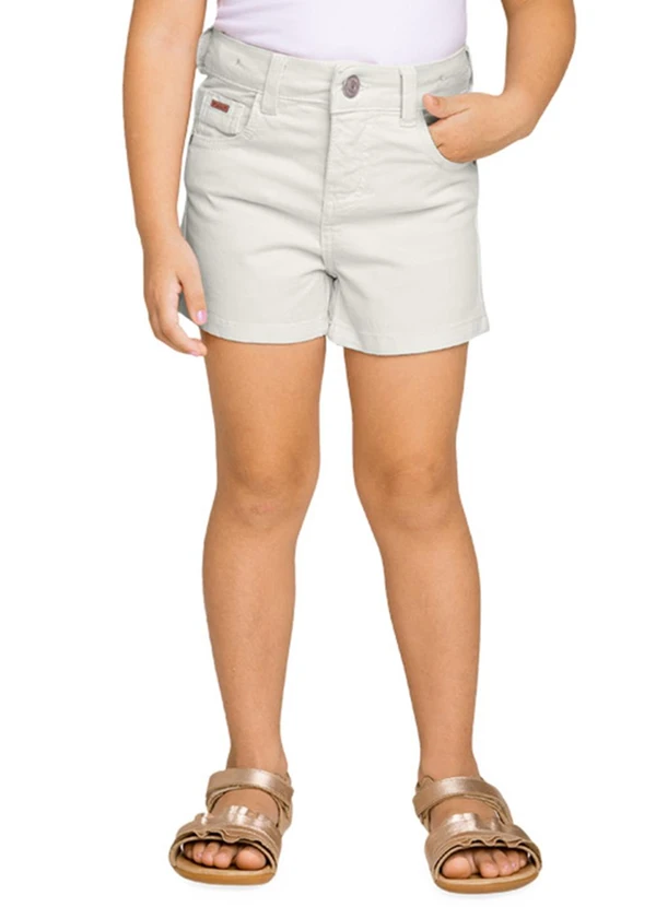 Milon - Short Infantil Menina Jeans Off White