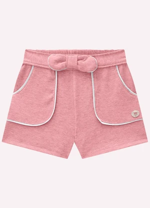 Milon - Short Infantil Menina Laço Rosa - MILON