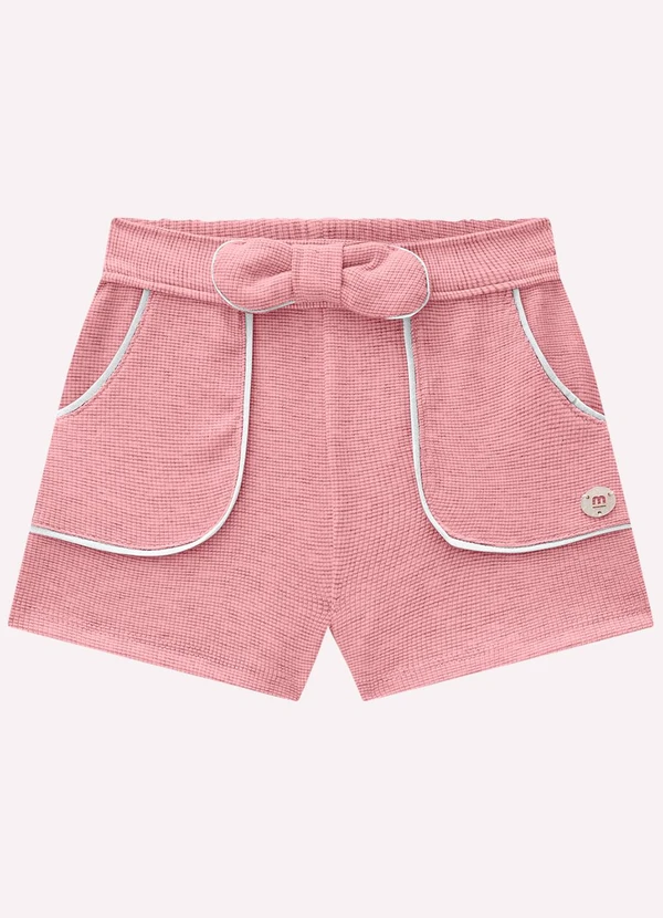 Milon - Short Infantil Menina Laço Rosa 1