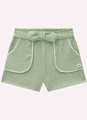 Milon - Short Infantil Menina Laço Verde - MILON