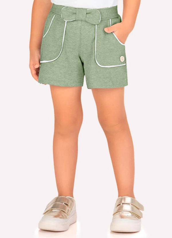 Milon - Short Infantil Menina Laço Verde 3