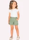 Milon - Short Infantil Menina Laço Verde - variação: Verde