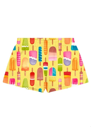 Kyly - Short Infantil Menina Pocolés Amarelo - KYLY