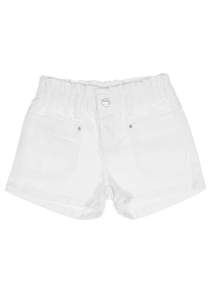 Milon - Short Infantil Menina Sarja Branco - MILON