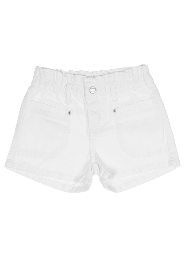 Milon - Short Infantil Menina Sarja Branco