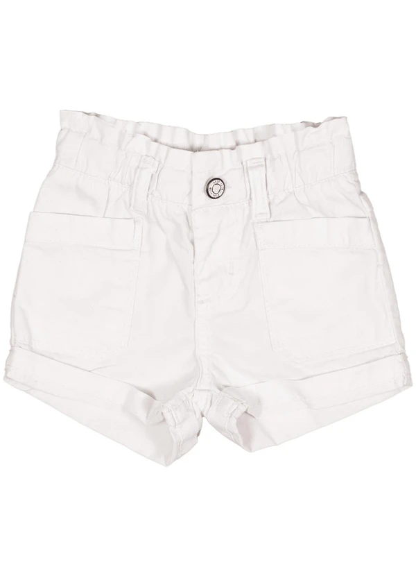 Milon Short Infantil Menina Sarja Branco