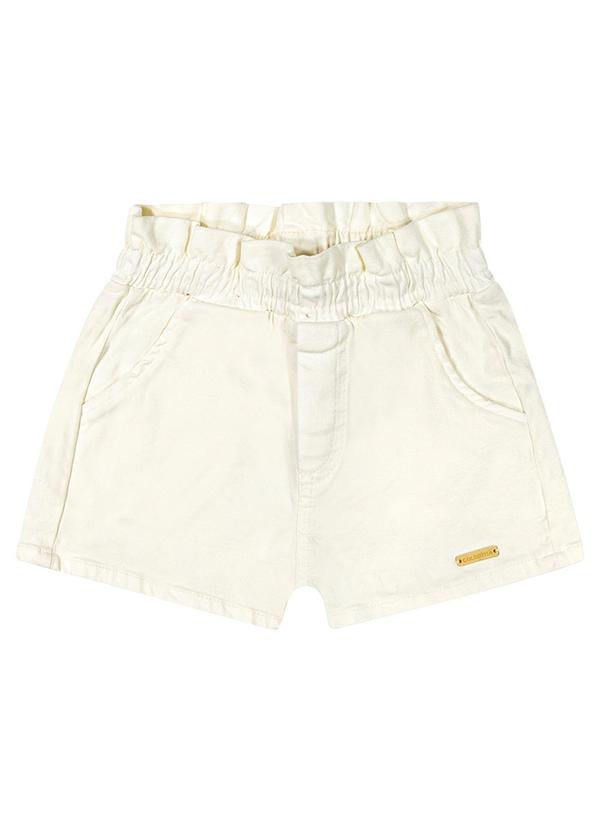 Colorittá - Short Infantil Menina Sarja Colorittá Bege
