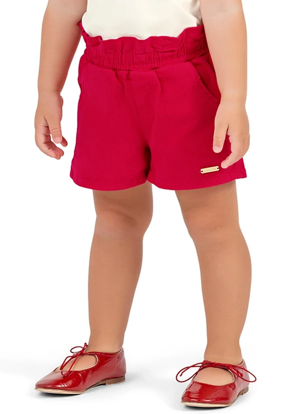 Colorittá - Short Infantil Menina Sarja Colorittá Vermelho