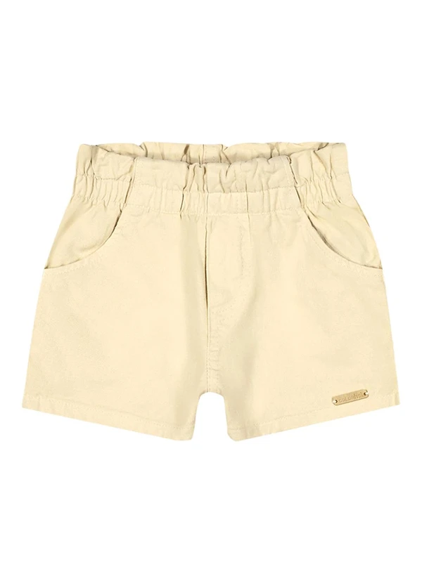 Colorittá - Short Infantil Menina Sarja com Bolsos Amarelo 1