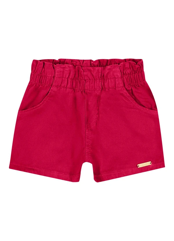 Colorittá - Short Infantil Menina Sarja com Bolsos Vermelho 4