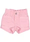 Milon - Short Infantil Menina Sarja Branco - variação: Rosa