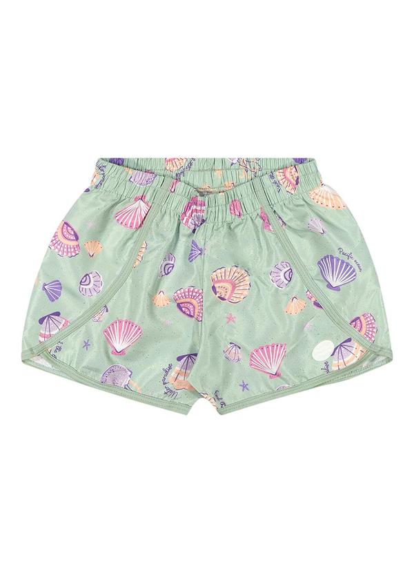 Elian - Short Infantil Menina Tropical Elian Verde