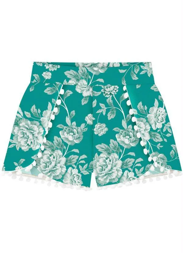 Milon - Short Infantil Menina Verde