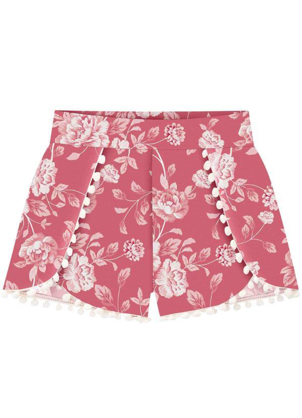 Milon - Short Infantil Menina Vermelho 1