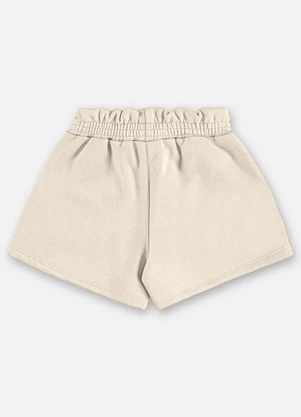 Up Baby - Short Infantil Moletom Linho Bege - UP BABY