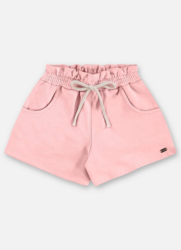 Up Baby - Short Infantil Moletom Linho Rosa 3