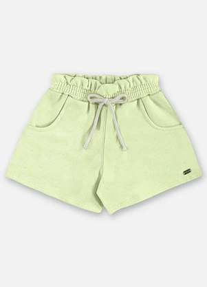 Up Baby - Short Infantil Moletom Linho Verde - UP BABY