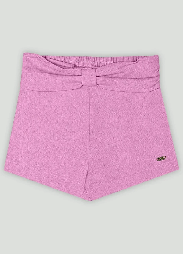Up Baby - Short Infantil para Menina em Linho Roxo