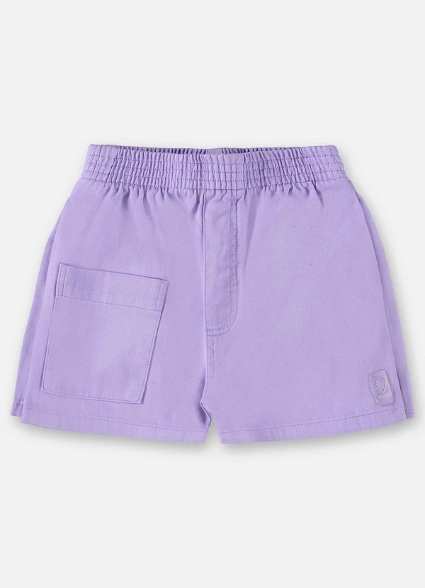 Up Baby - Short Infantil para Menina em Sarja Roxo 3