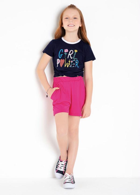 Outlet - Short Infantil Pink com Bolsos 9