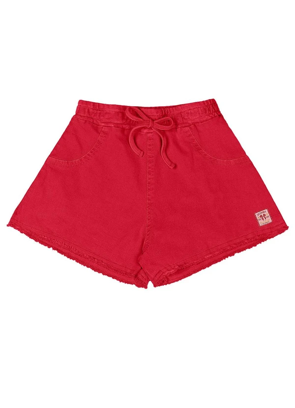 Quimby - Short Infantil Sarja com Elastano Vermelho 3