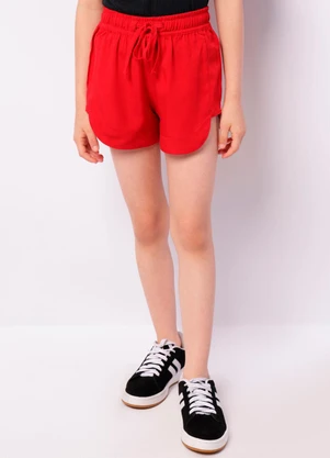 Torra - Short Infantil Viscose Cordão Elástico Vermelho - TORRA