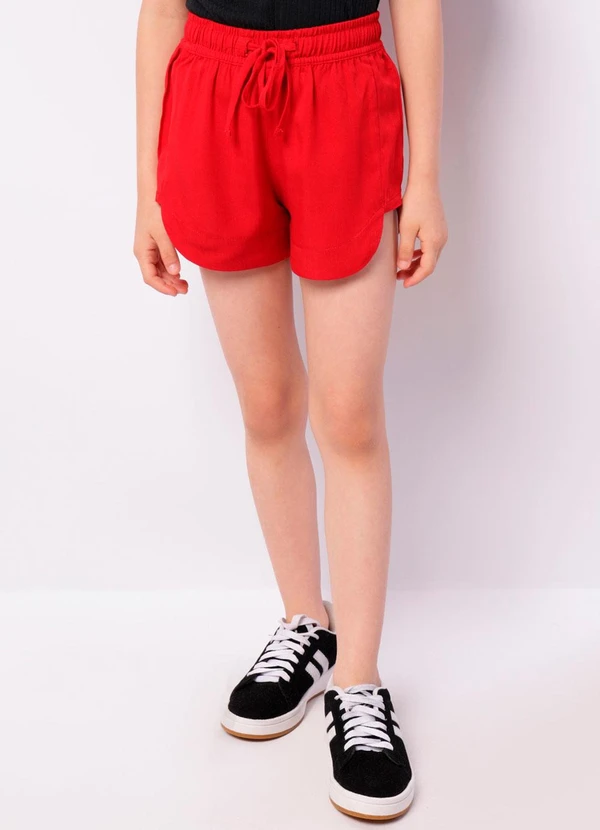 Torra - Short Infantil Viscose Cordão Elástico Vermelho