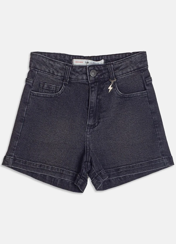 I Am - Short Jeans Básico Preto