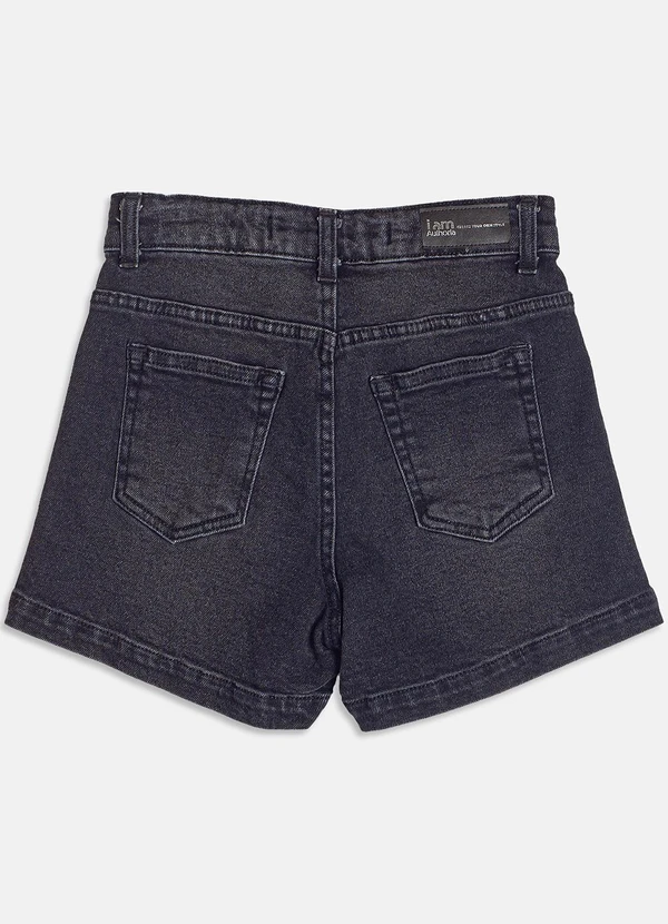 I Am - Short Jeans Básico Preto 2