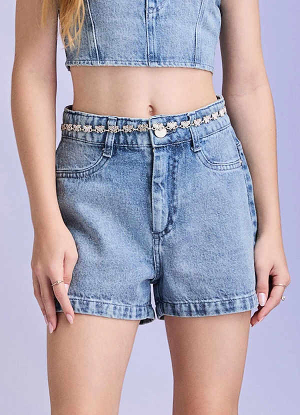 I Am - Short Jeans Claro Azul