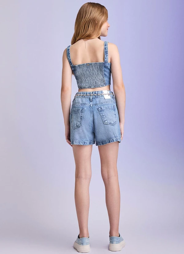 I Am - Short Jeans Claro Azul 4