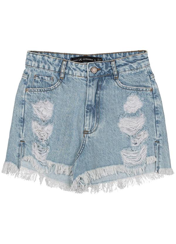 Authoria - Short Jeans Claro Destroyed Azul