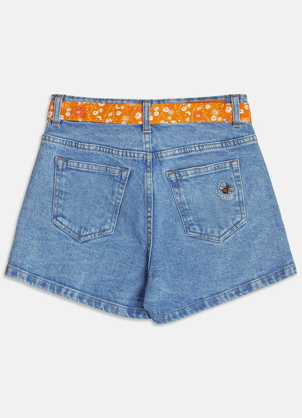 I Am - Short Jeans com Faixa Azul 5