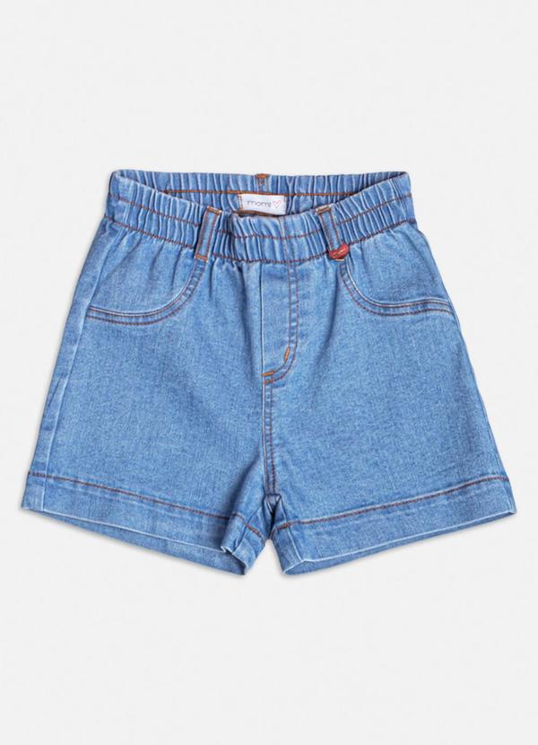 Momi - Short Jeans com Passante Azul