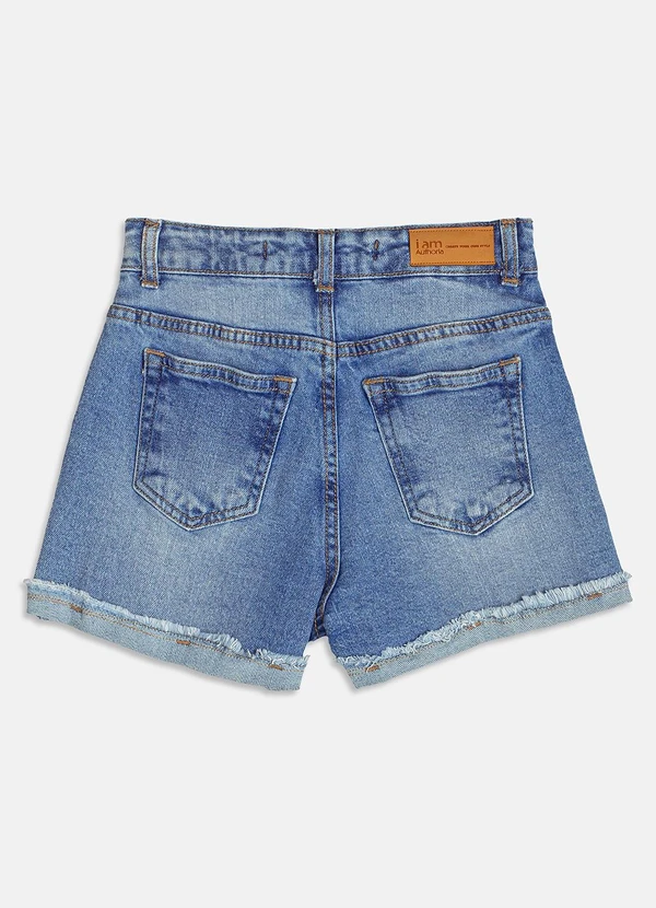 I Am - Short Jeans Desfiado Azul 2