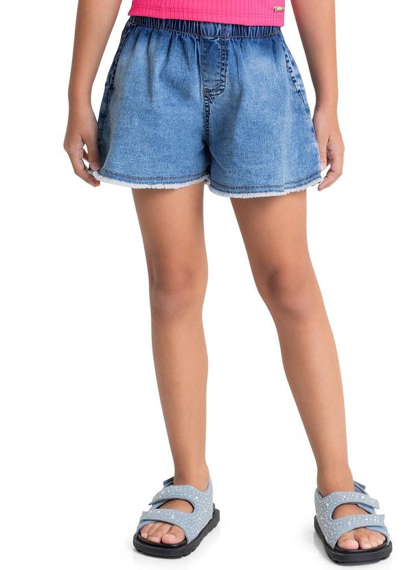 Quimby - Short Jeans Infantil para Menina Azul