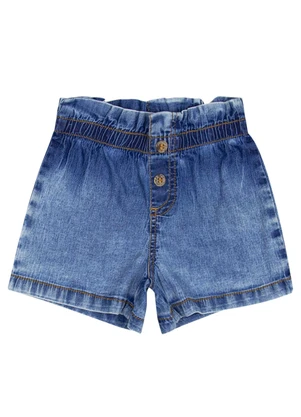 Quimby - Short Jeans para Bebê Menina Azul - QUIMBY