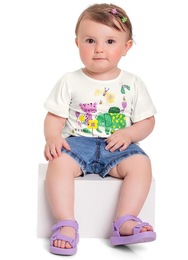 Quimby - Short Jeans para Bebê Menina Azul 1