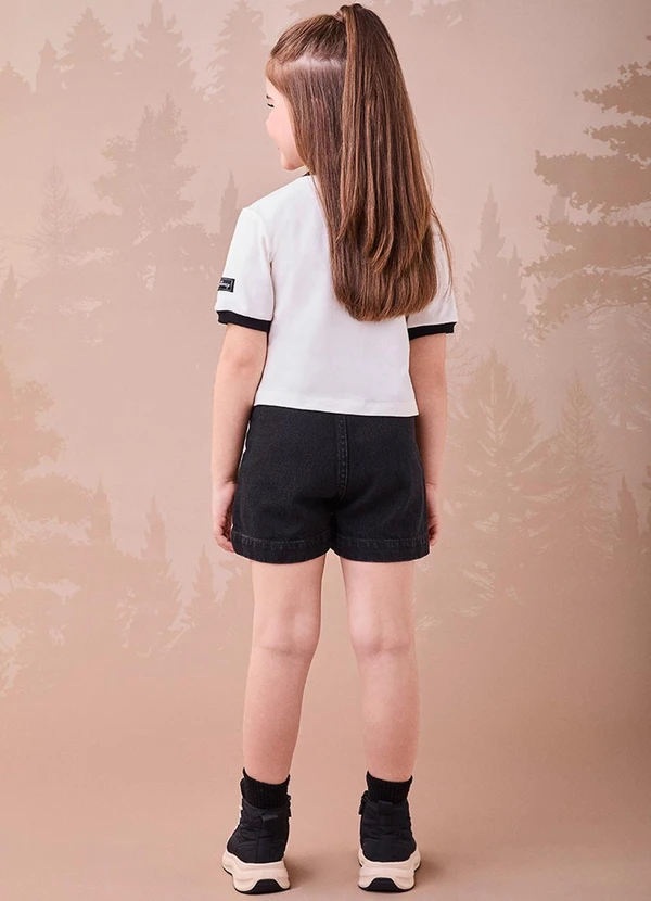 Momi - Short Jeans Preto com Strass Preto 4