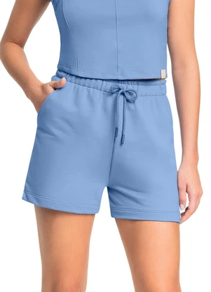 Gloss - Short Juvenil Básico em Moletom Azul - GLOSS