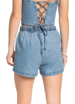Gloss - Short Juvenil em Jeans com Strass Azul - GLOSS