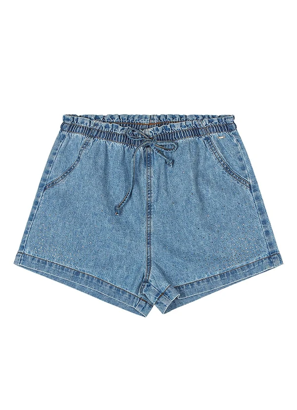 Gloss - Short Juvenil em Jeans com Strass Azul 5