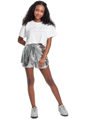 Gloss - Short Juvenil Malha Cirrê Cinza - GLOSS