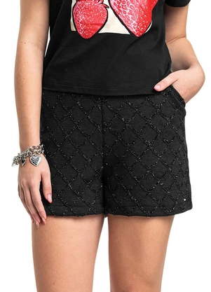 Gloss - Short Juvenil Tricô 3d Forrado Preto - GLOSS
