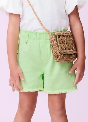 Momi - Short Lima com Barra Desfiada Verde - MOMI