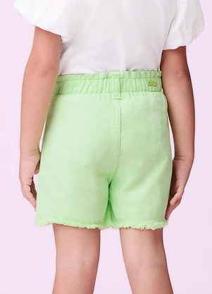 Momi - Short Lima com Barra Desfiada Verde - MOMI