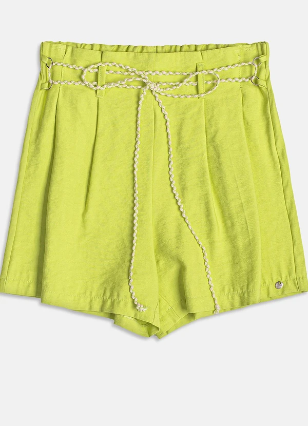 I Am - Short Lima com Pregas Verde Limão 2