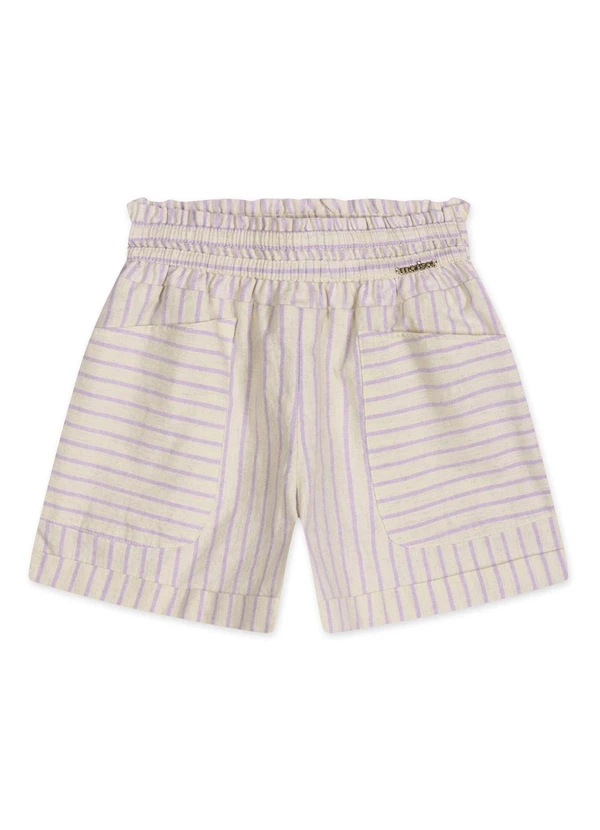 Marisol - Short Listrado Infantil Feminino Roxo 2